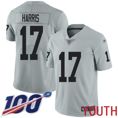 Oakland Raiders Limited Silver Youth Dwayne Harris Jersey NFL Football #17 100th Season Inverted Legend Jersey->women nfl jersey->Women Jersey